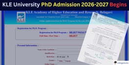 KLE University Karnataka PhD Admission 2026 Begins Apply by Dec 29